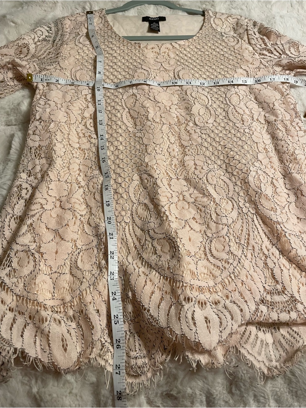 Alfani Blush Lace Bell-Sleeve Women's Top - Picture 13 of 16